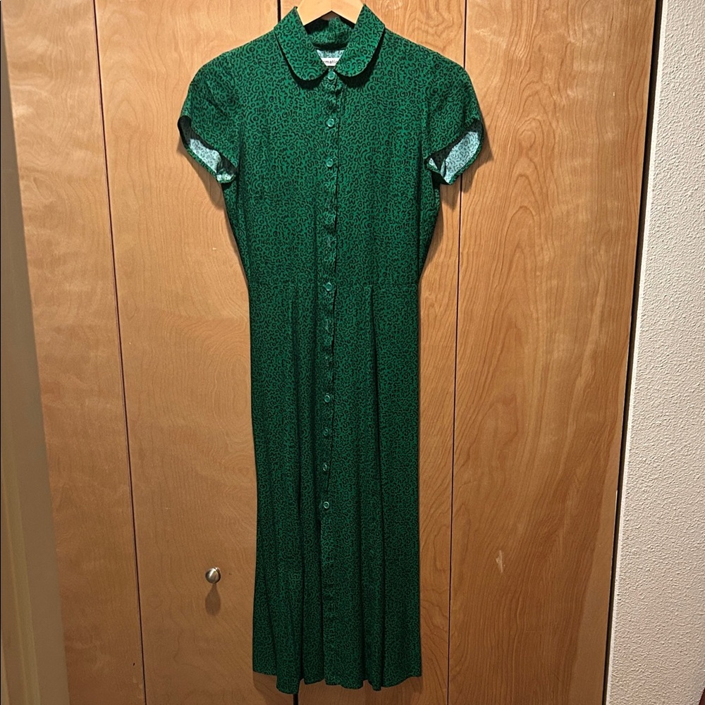 Reformation Wilma Green Midi Dress in Jitterbug sz 0 - Picture 2 of 5
